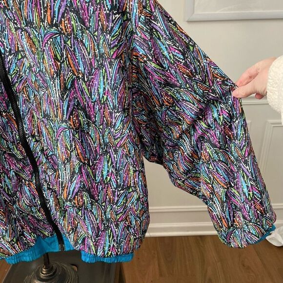 Vintage HTC Bold Colorful Print Windbreaker Spring Jacket M - Picture 4 of 8